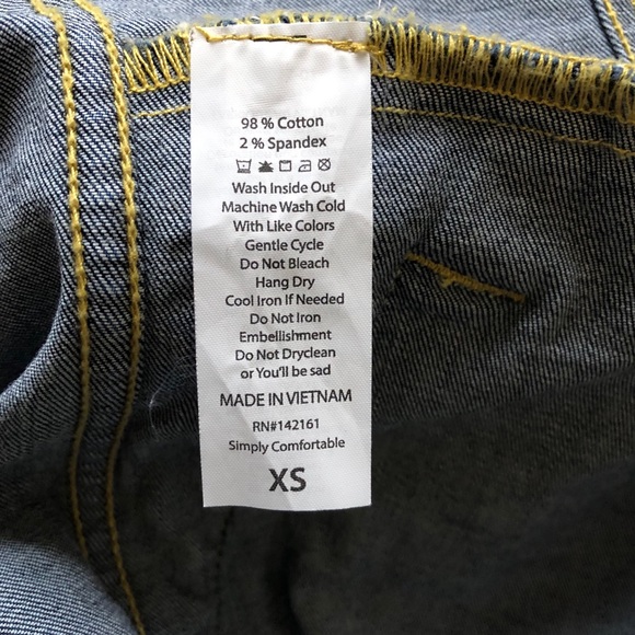 LulaRoe Jaxon gold roses blue denim jacket XS - Picture 6 of 7